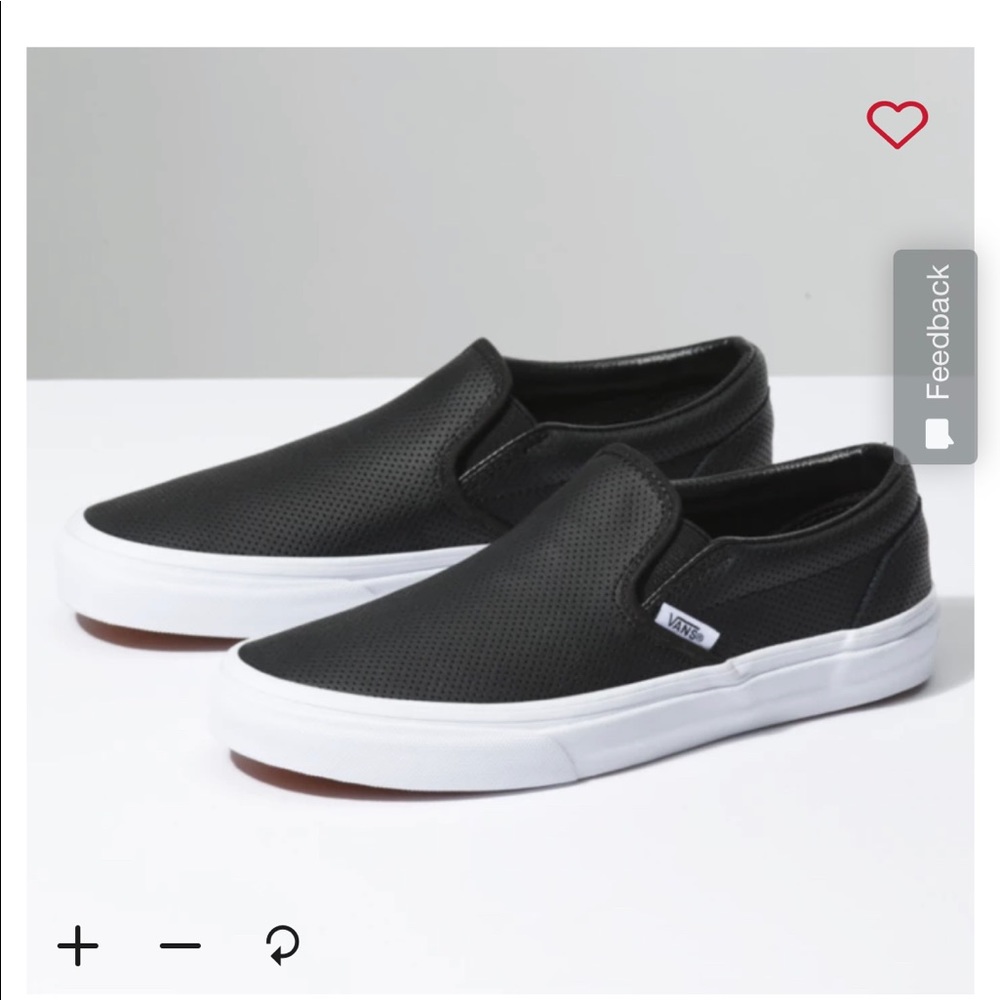 Women’s Black Leather Slip-on Vans